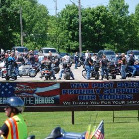 Ride For Wishes motorcycles at vfw